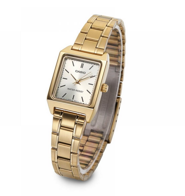 Casio LTP-V007G-9E – Orologio Donna Quarzo, Cassa e Bracciale IP Oro, Vetro Minerale