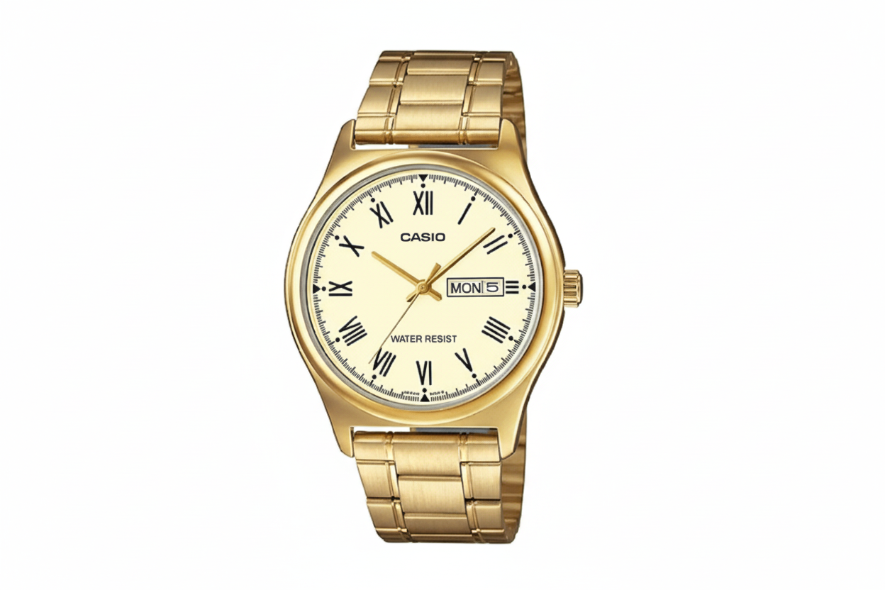 Orologio Casio per uomo economico color oro, modello: MTP-V006G-9B, in offerta quadrante e cinturino colore oro