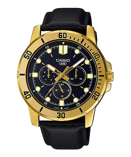 Casio MTP-VD300GL-1E – Orologio Uomo Analogico Oro e Nero