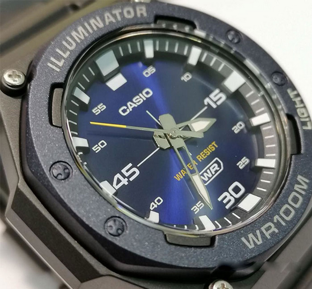 Casio MW-620H-2A vista frontale – orologio analogico da uomo impermeabile 100m