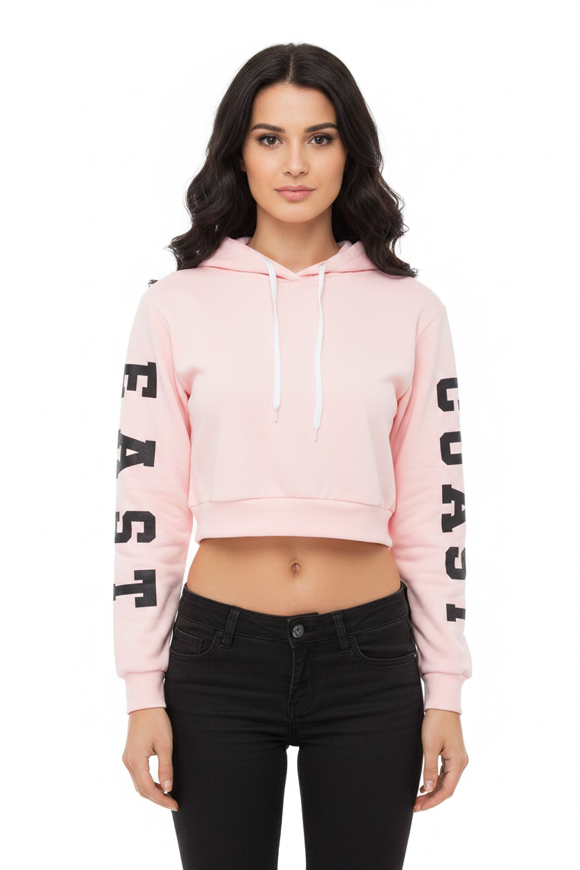 Felpa con cappuccio per donna slim fit di colore rosa, con spedizione gratuita