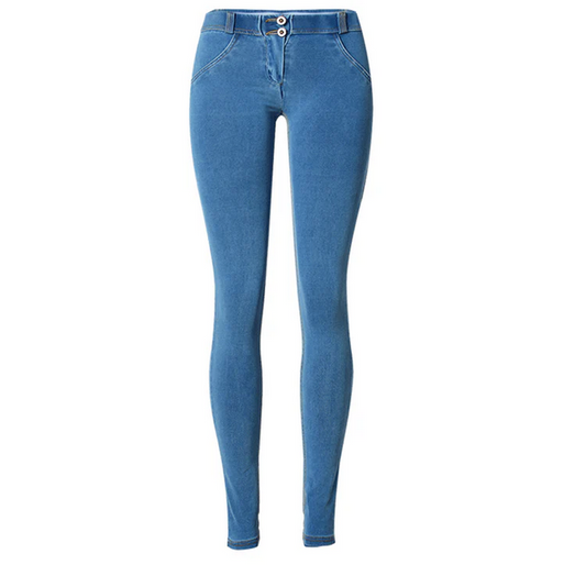 Jeans per donna elasticizzato di colore blu
