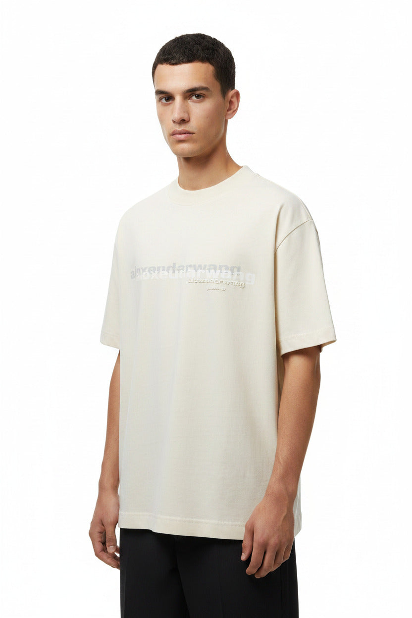 Maglietta estiva per uomo a manica corta in cotone stile oversize
