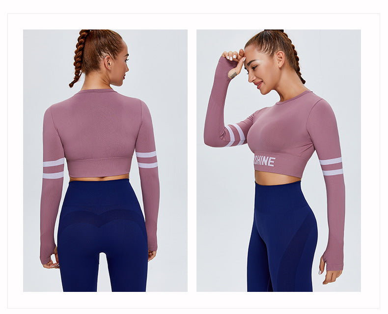 T-shirt corta da donna elasticizzata senza cuciture, comfort e stile