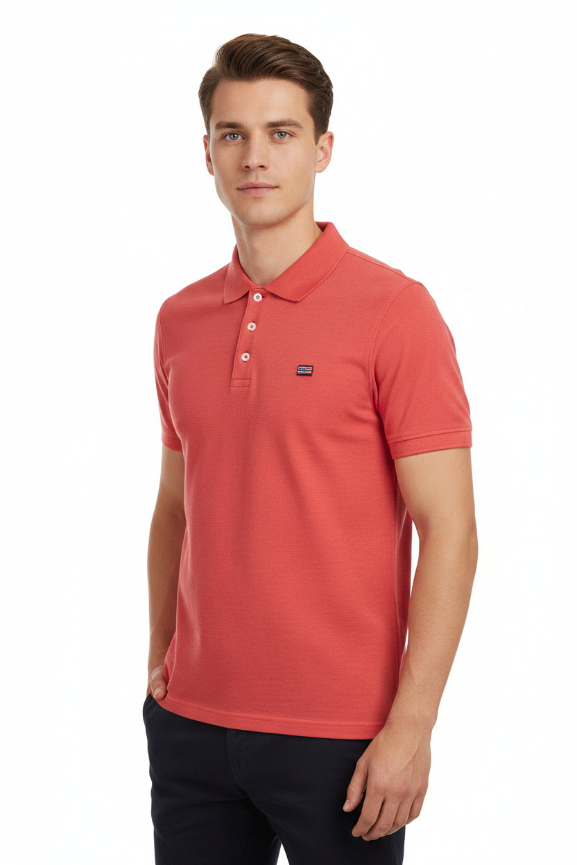 Polo estiva per uomo della Norway tre bottoni manica corta in 100% cotone
