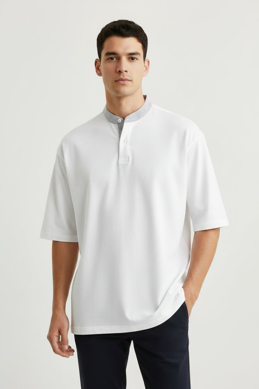 Polo estiva per uomo vestibilità ampia per uomo economica con colletto coreano