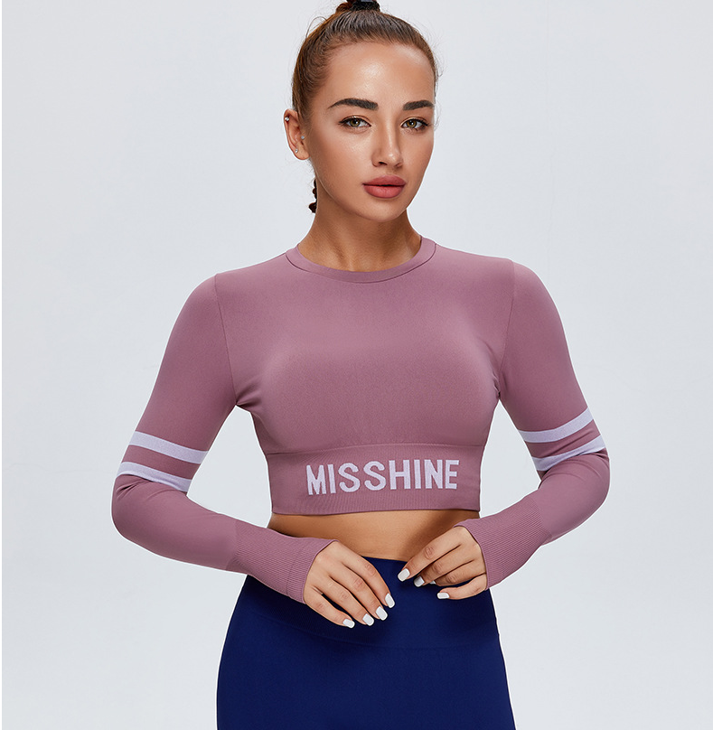 T-shirt corta da donna elasticizzata senza cuciture, comfort e stile