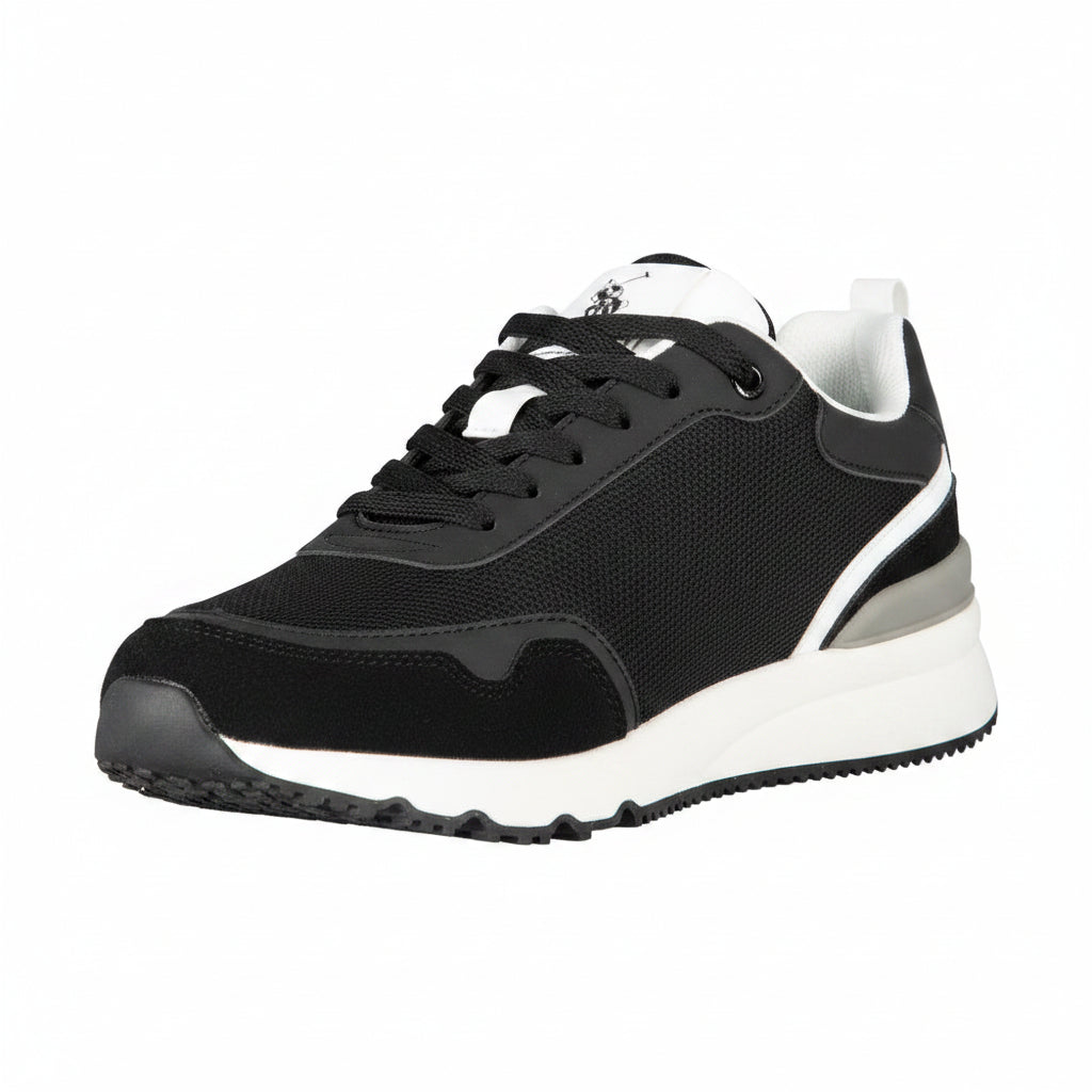 Sneakers uomo U.S. Polo Assn. nere con dettagli a contrasto bianco e grigio