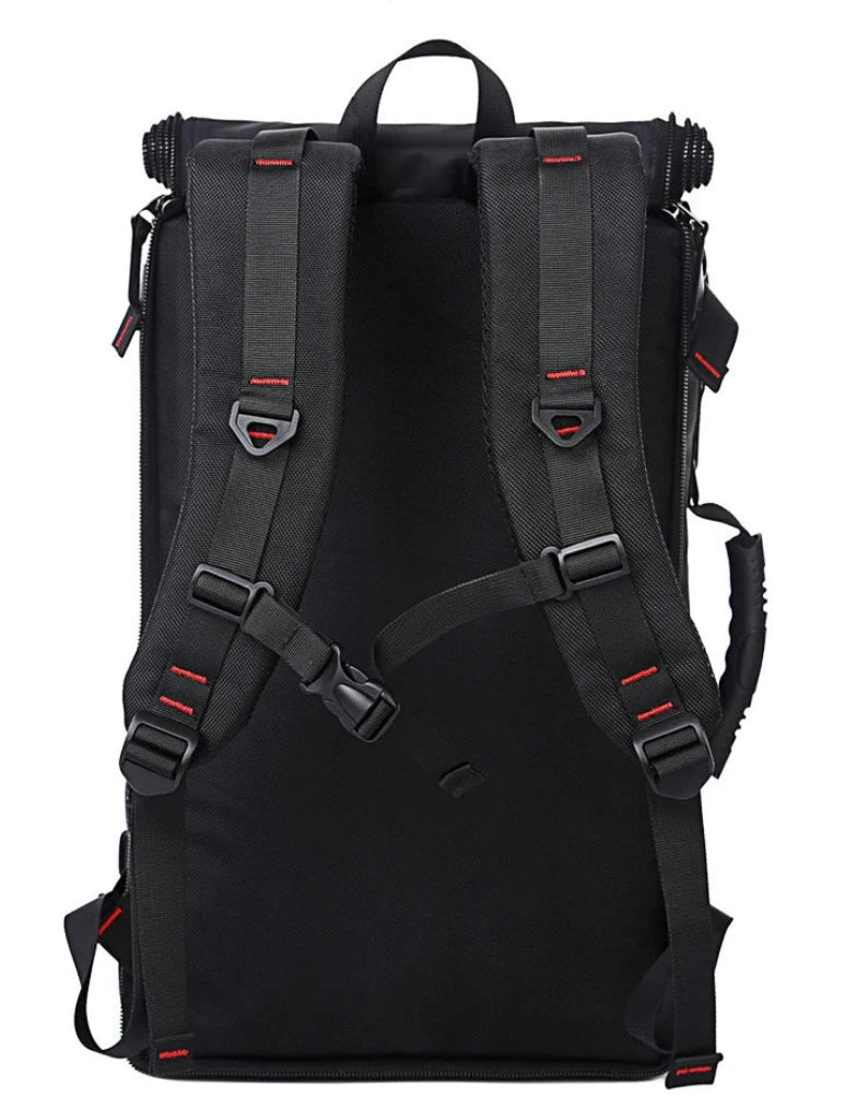 Zaino impermeabile, economico, da viaggio unisex con serratura, colore nero, capacità 36-55 litri