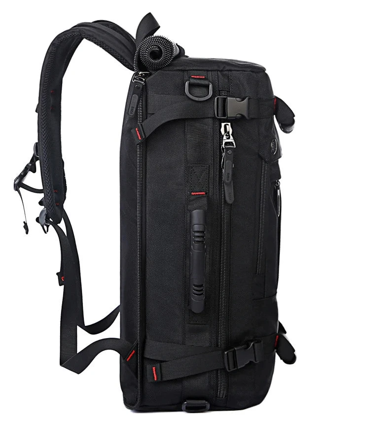 Zaino impermeabile, economico, da viaggio unisex con serratura, colore nero, capacità 36-55 litri