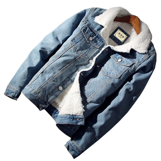 giubbotto uomo Jacket and Coat Warm Denim Jacket - Loweconomy