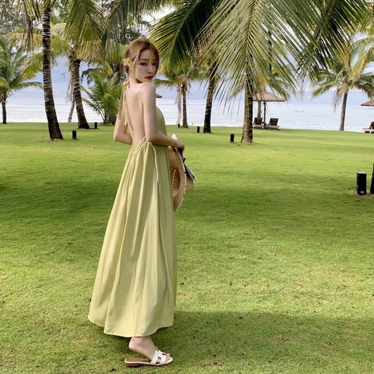 Abito con scollo all'americana, vestito donna estivo per spiaggia