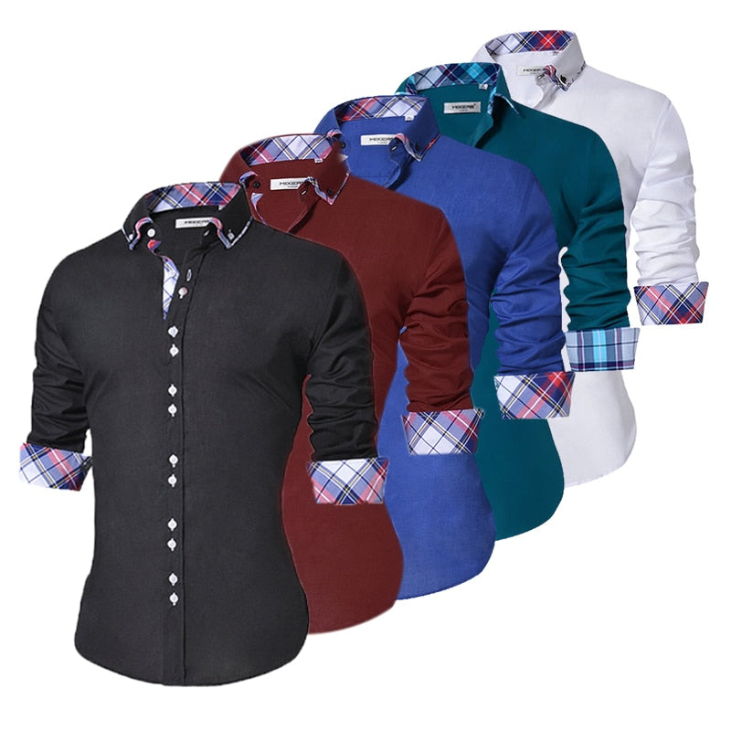 Camicia uomo slim fit elegante con doppi bottoni