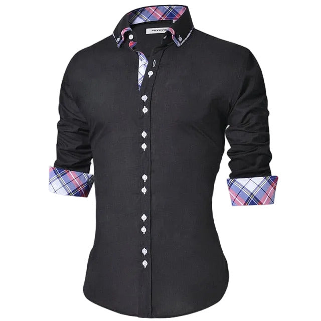 Camicia uomo slim fit elegante con doppi bottoni