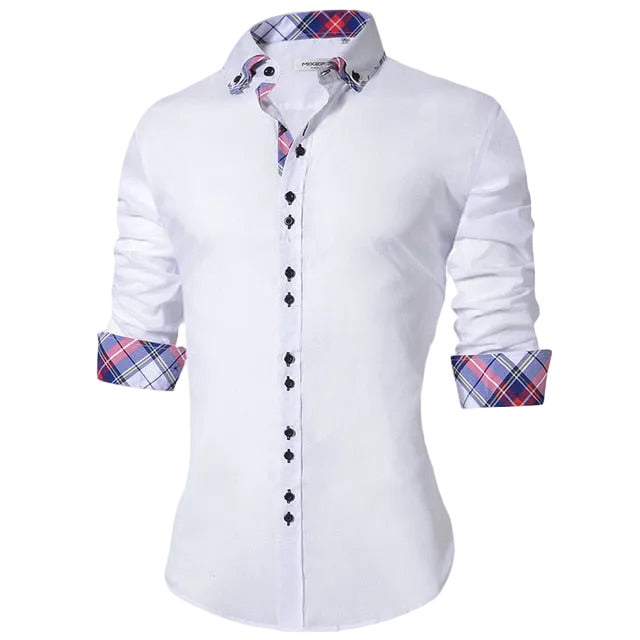 Camicia uomo slim fit elegante con doppi bottoni