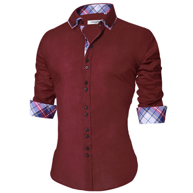 Camicia uomo slim fit elegante con doppi bottoni