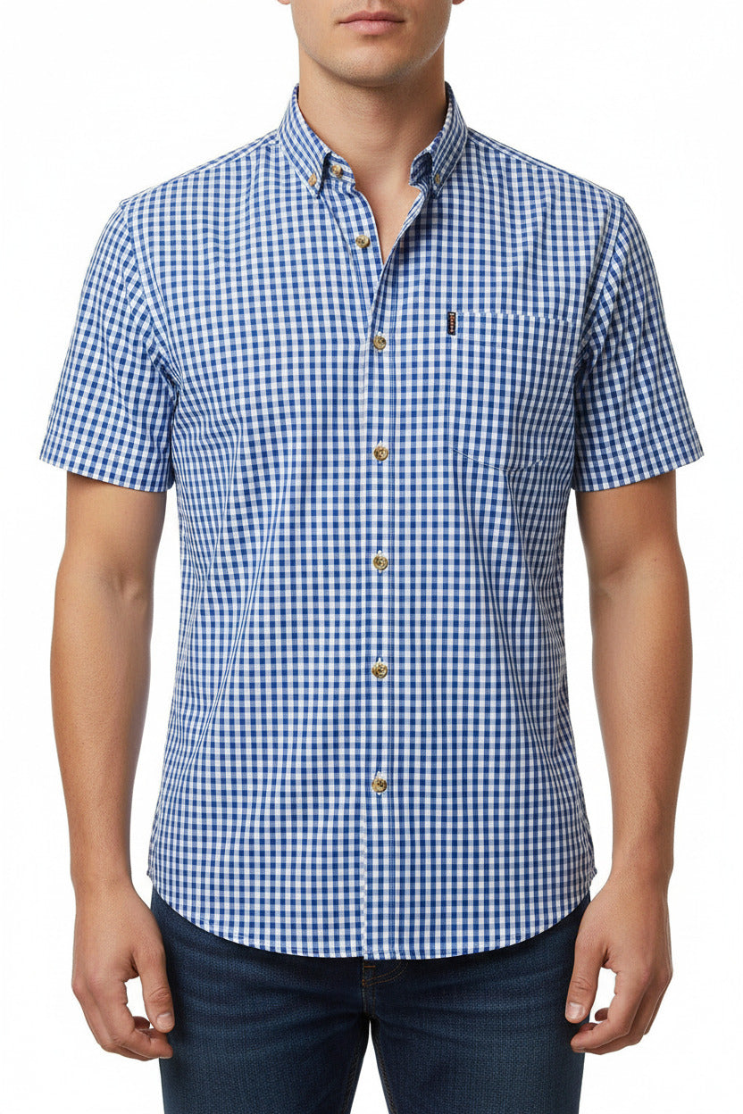 Camicia per uomo stile quadrettato, modello slim fit