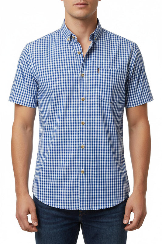 Camicia per uomo stile quadrettato, modello slim fit