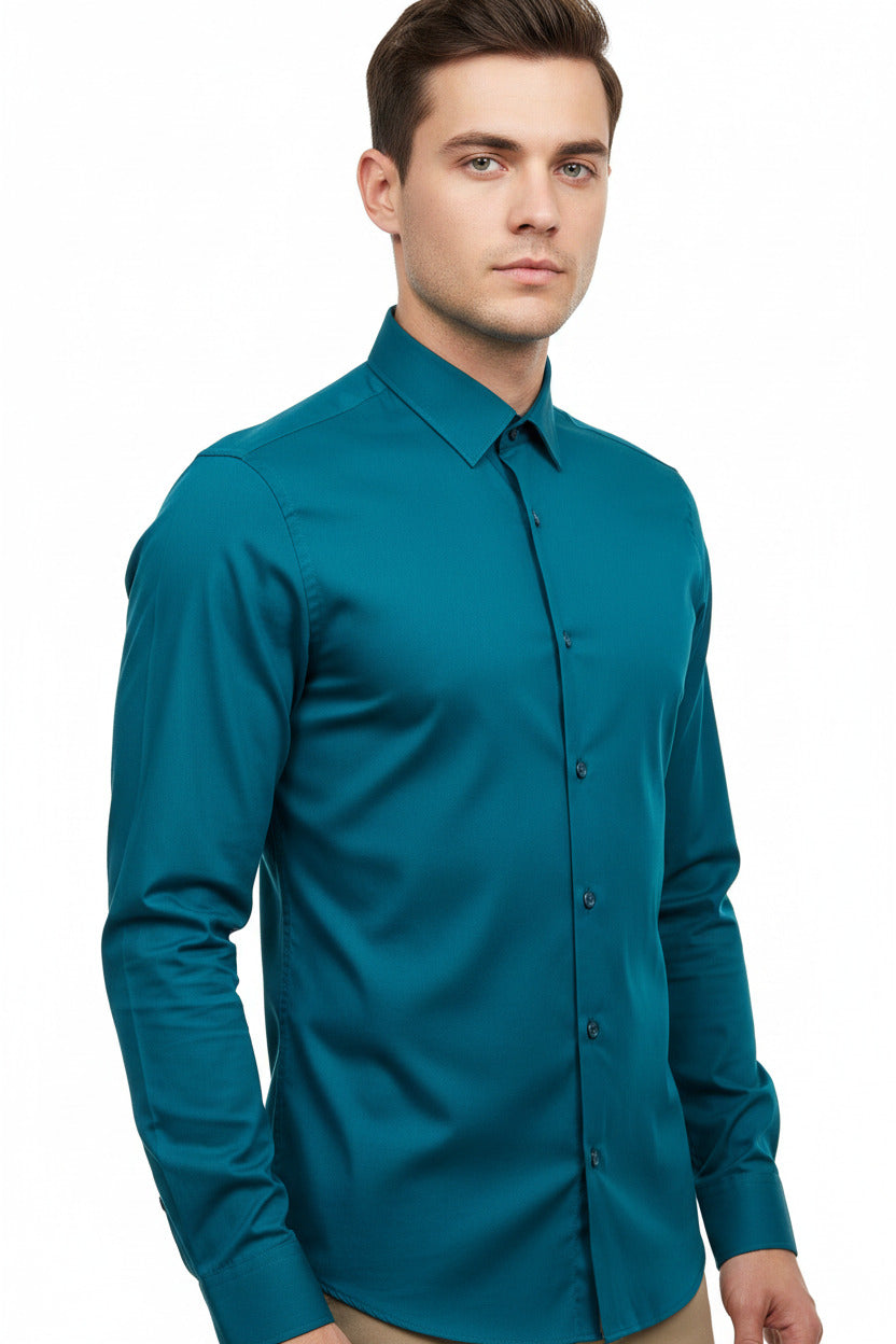 Camicia per uomo classica con bottoni modello slim fit