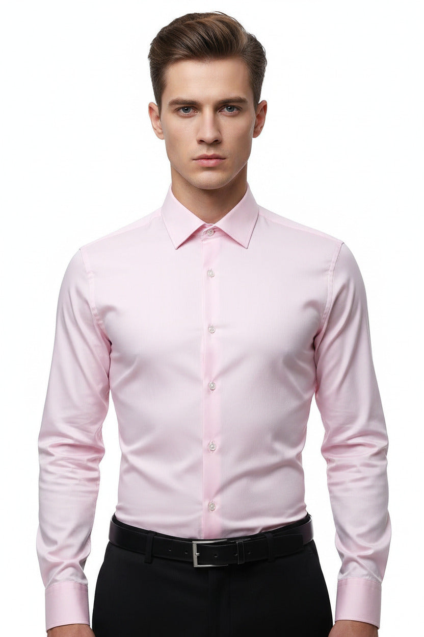 Camicia uomo slim fit elegante a tinta unita