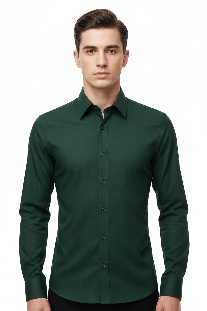 Camicia uomo slim fit elegante a tinta unita