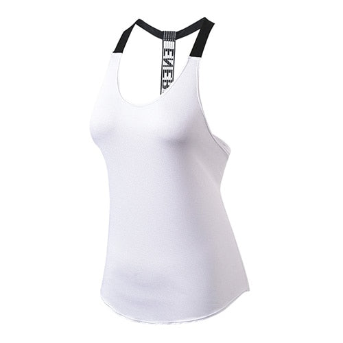 Canotta da yoga donna senza schienale, traspirante, colore bianco