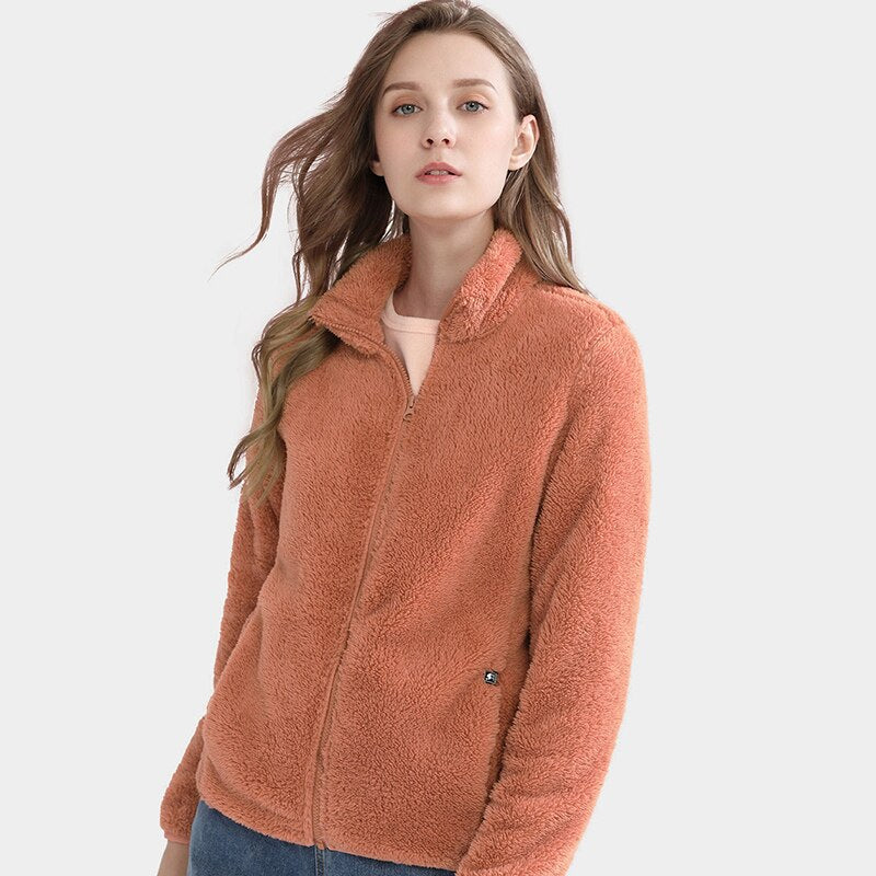 Felpa con zip in pile per donna in tinta unica economica, a basso prezzo felpa invernale per donna