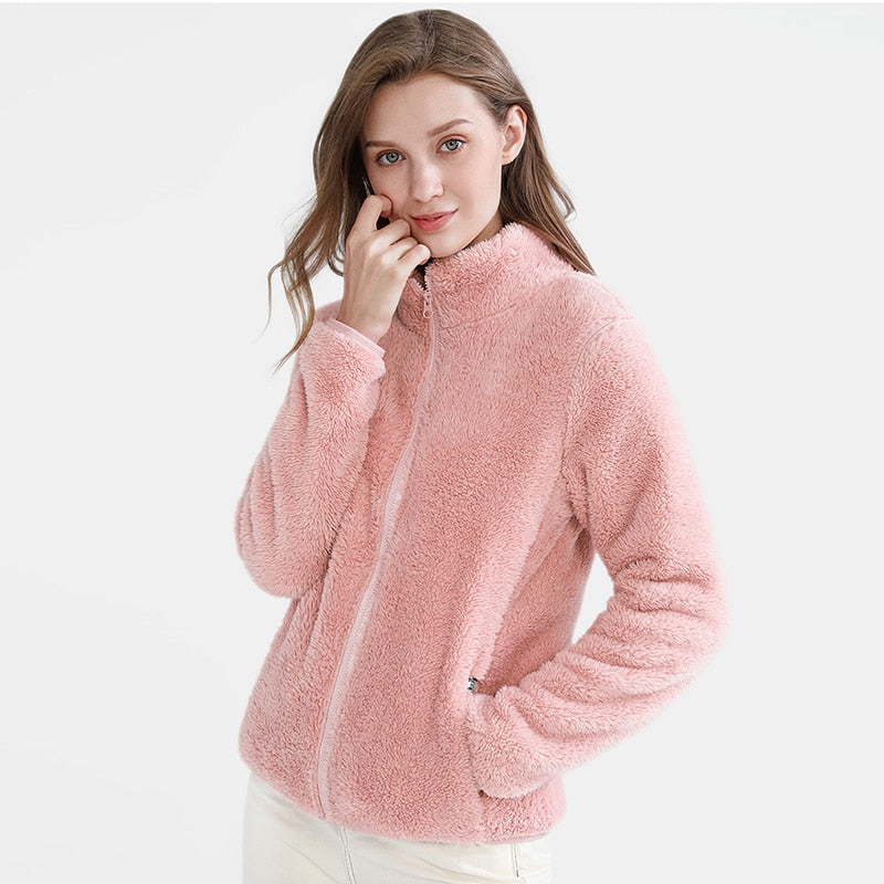 Felpa con zip in pile per donna in tinta unica economica, a basso prezzo felpa invernale per donna