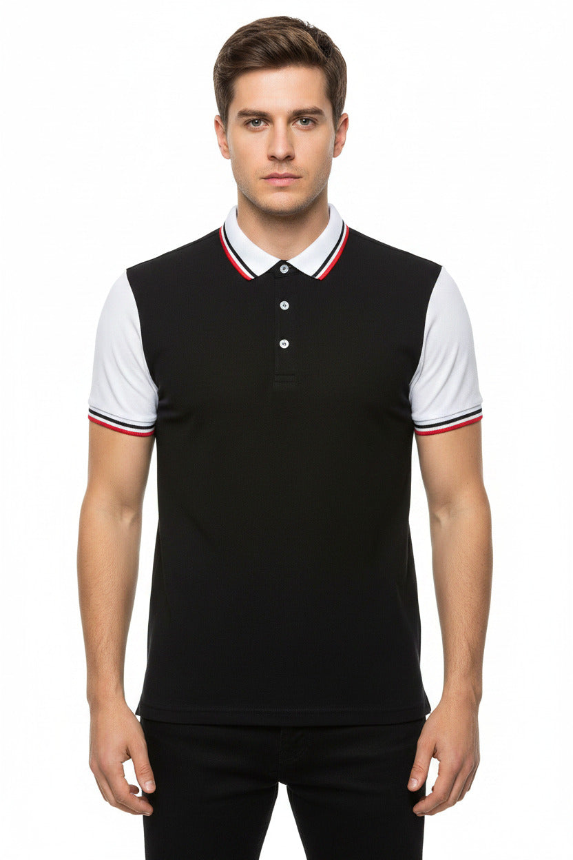 Polo uomo in cotone maniche corte, elegante con bottoni