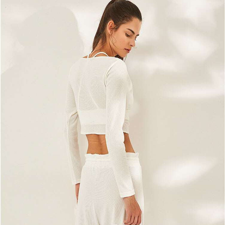 Maglietta donna maniche lunghe stile casual e versatile
