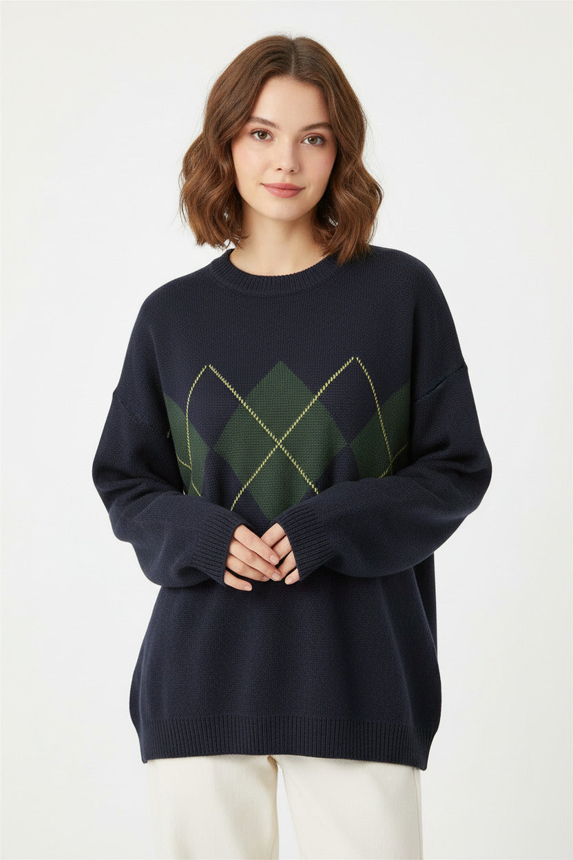 Maglione lavorato a maglia da donna Pullover oversize da donna Maglione allentato invernale da donna - Loweconomy