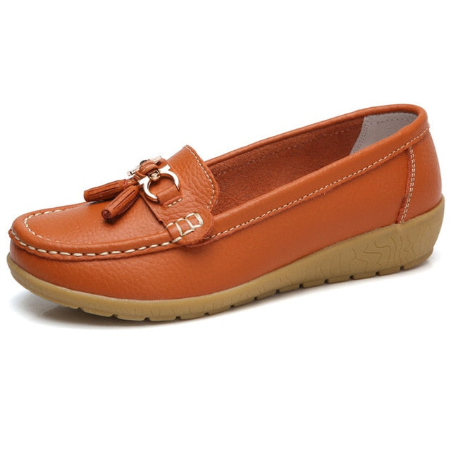 Mocassino per donna slip-in in vera pelle