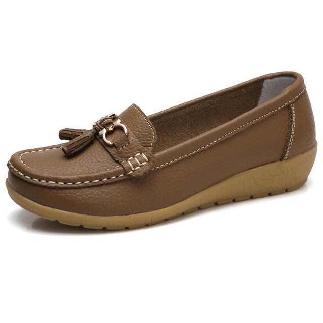Mocassino per donna slip-in in vera pelle