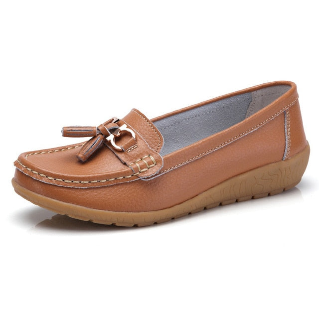 Mocassino per donna slip-in in vera pelle