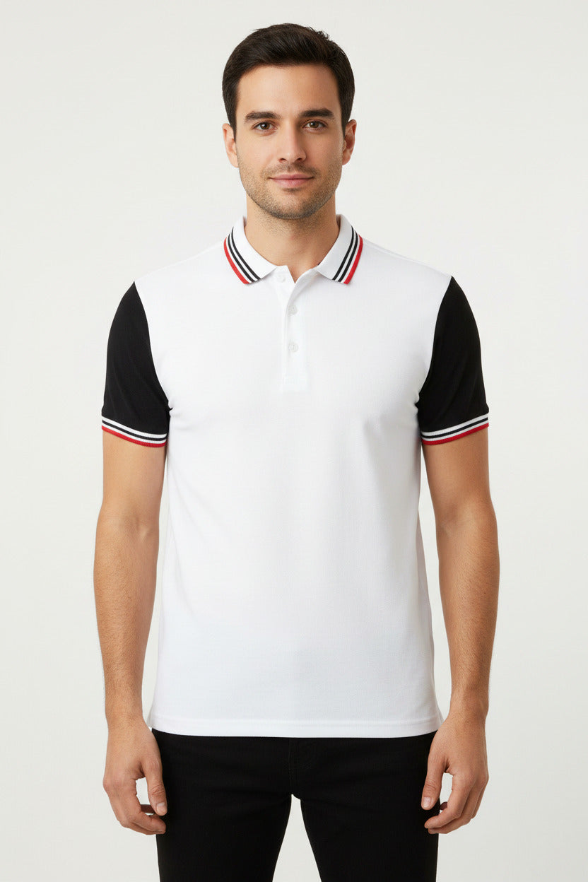 Polo uomo in cotone maniche corte, elegante con bottoni