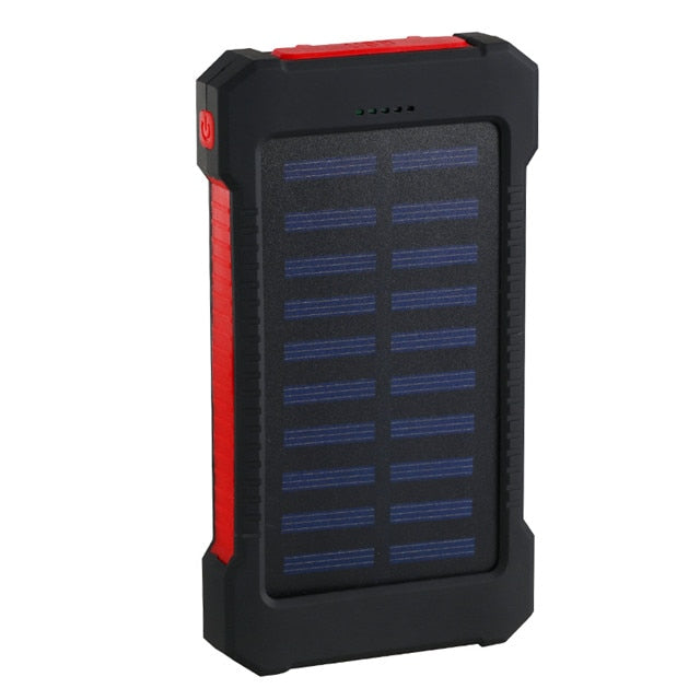 Power bank solare da 20.000 mAh con pannello ad alta efficienza, carica simultanea, ideale per attività all'aperto