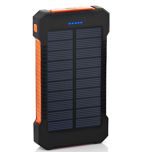 Power bank solare da 20.000 mAh con pannello ad alta efficienza, carica simultanea, ideale per attività all'aperto