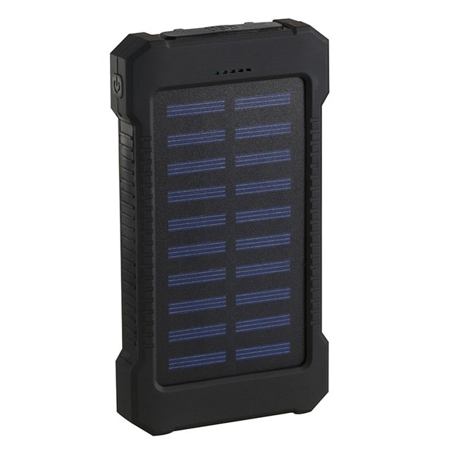 Power bank solare da 20.000 mAh con pannello ad alta efficienza, carica simultanea, ideale per attività all'aperto