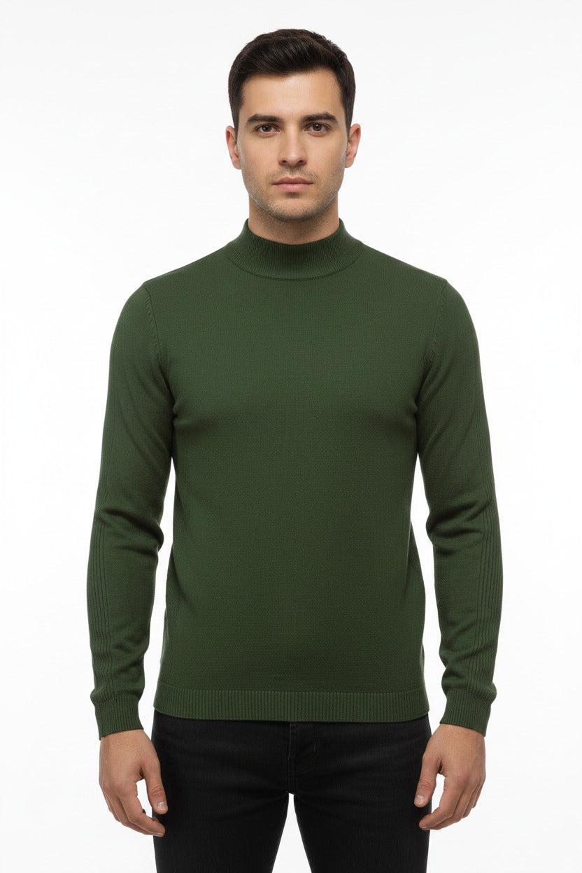 Maglione da uomo a collo alto in misto cotone e cashmere, spedizione gratuita