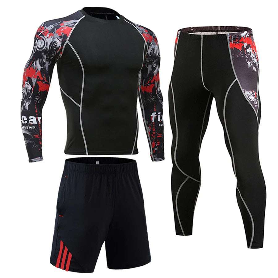 tuta sportiva uomo a compressione fitness running palestra
