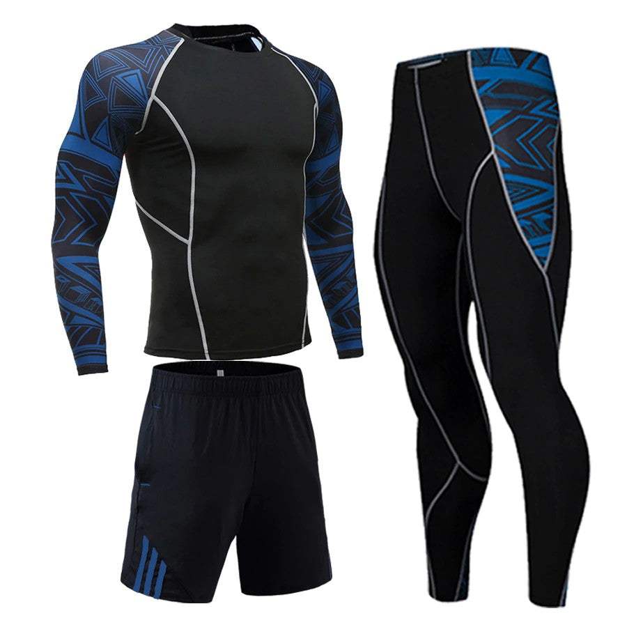 tuta sportiva uomo a compressione fitness running palestra