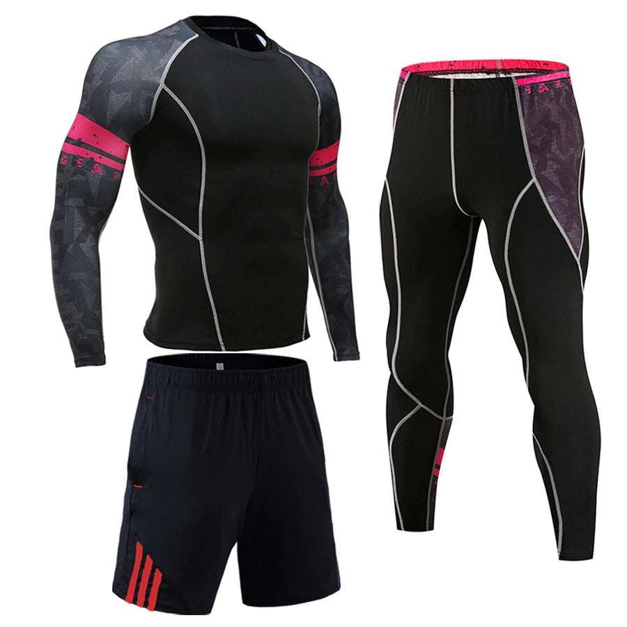 tuta sportiva uomo a compressione fitness running palestra