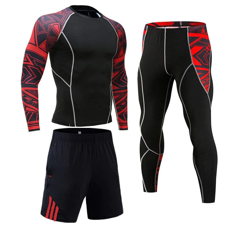 tuta sportiva uomo a compressione fitness running palestra