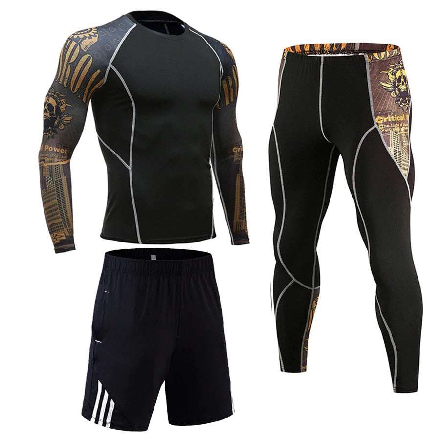 tuta sportiva uomo a compressione fitness running palestra