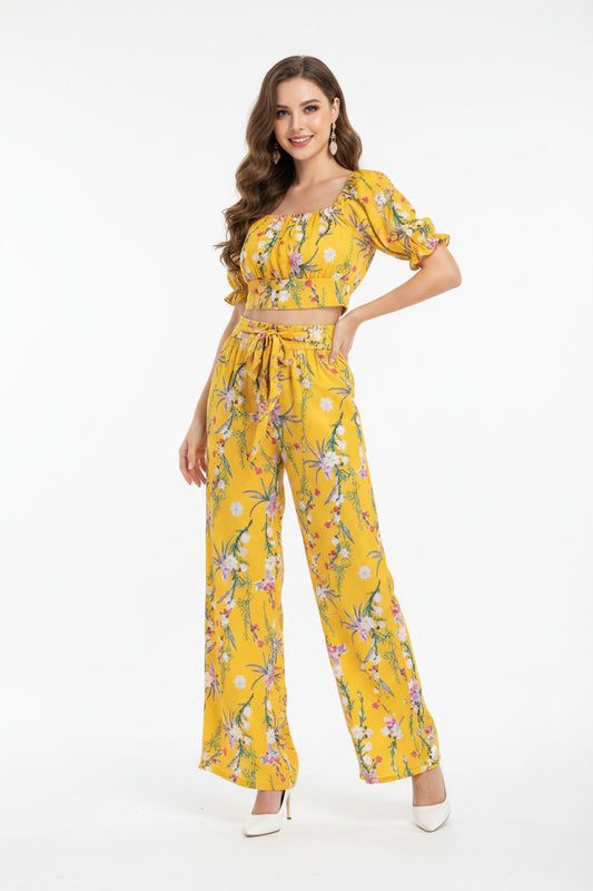 Vestito due pezzi estivo per donna stile floreale, con spedizione gratuita