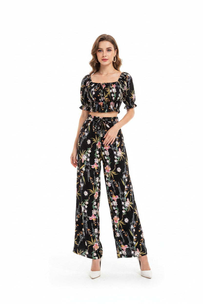Vestito due pezzi estivo per donna stile floreale, con spedizione gratuita