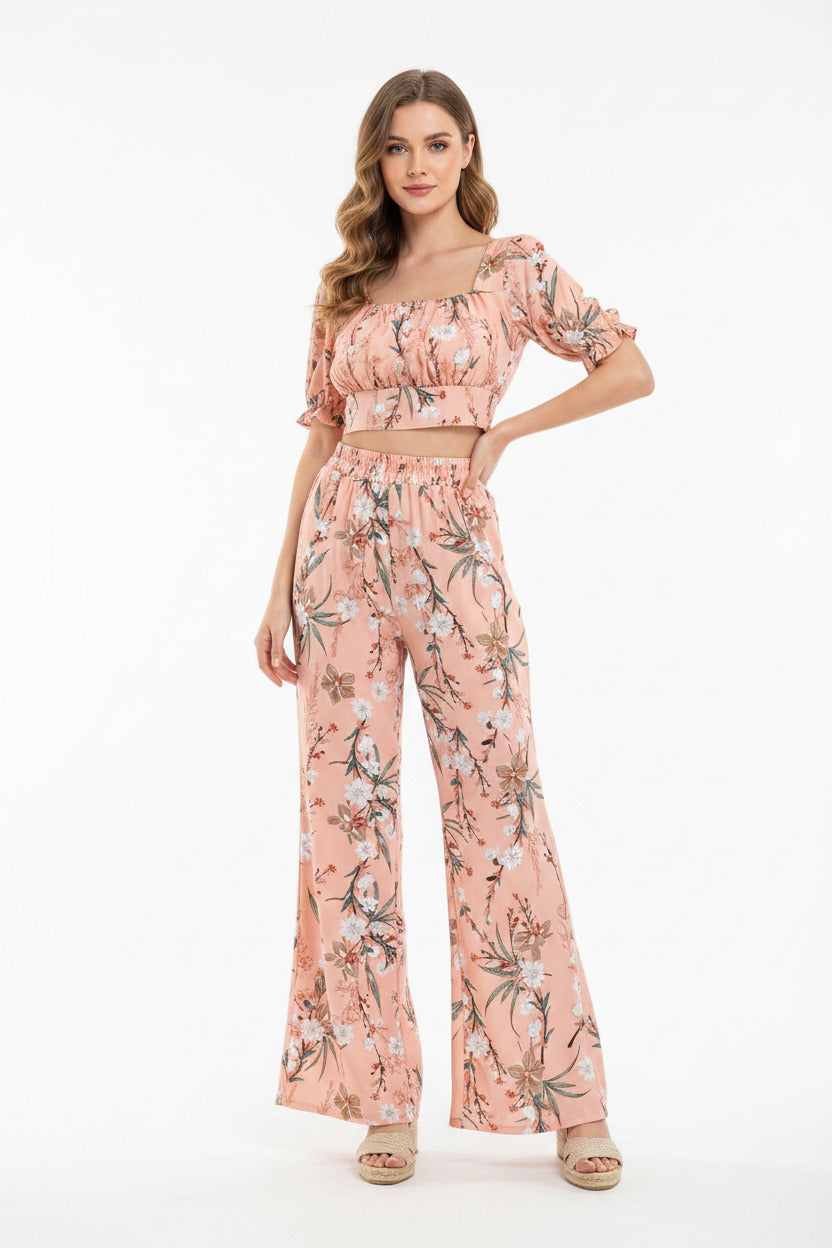Vestito due pezzi estivo per donna stile floreale, con spedizione gratuita
