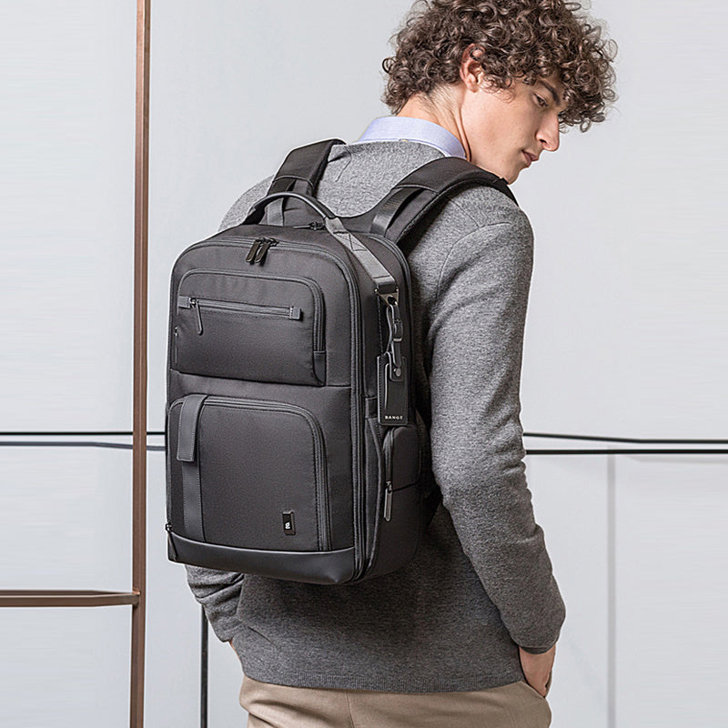 Zaino da viaggio da uomo impermeabile in tessuto tecnico, elegante e resistente