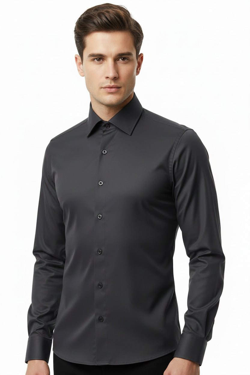 Camicia per uomo classica con bottoni modello slim fit