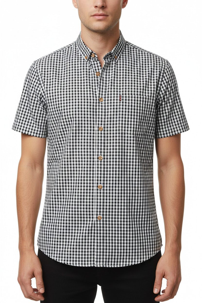 Camicia per uomo stile quadrettato, modello slim fit